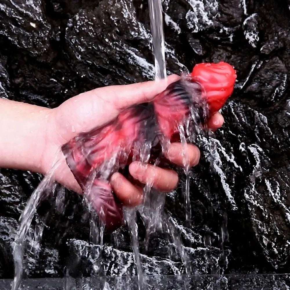 5.91in Silicone Dog Cock Sleeve Knot Dildo Vibrating Cock With Cock Ring
