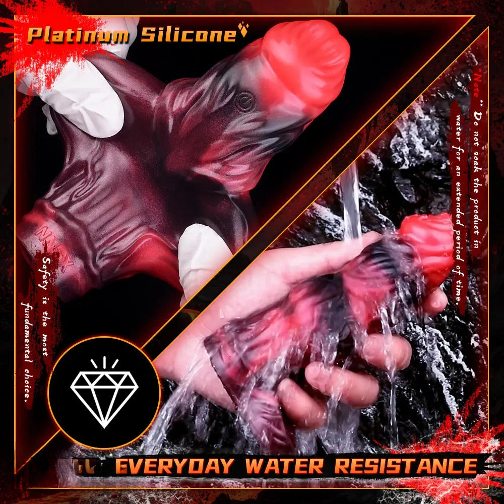 5.91in Silicone Dog Cock Sleeve Knot Dildo Vibrating Cock With Cock Ring