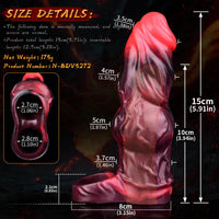 5.91in Silicone Dog Cock Sleeve Knot Dildo Vibrating Cock With Cock Ring