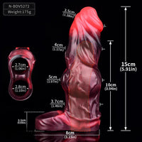 5.91in Silicone Dog Cock Sleeve Knot Dildo Vibrating Cock With Cock Ring