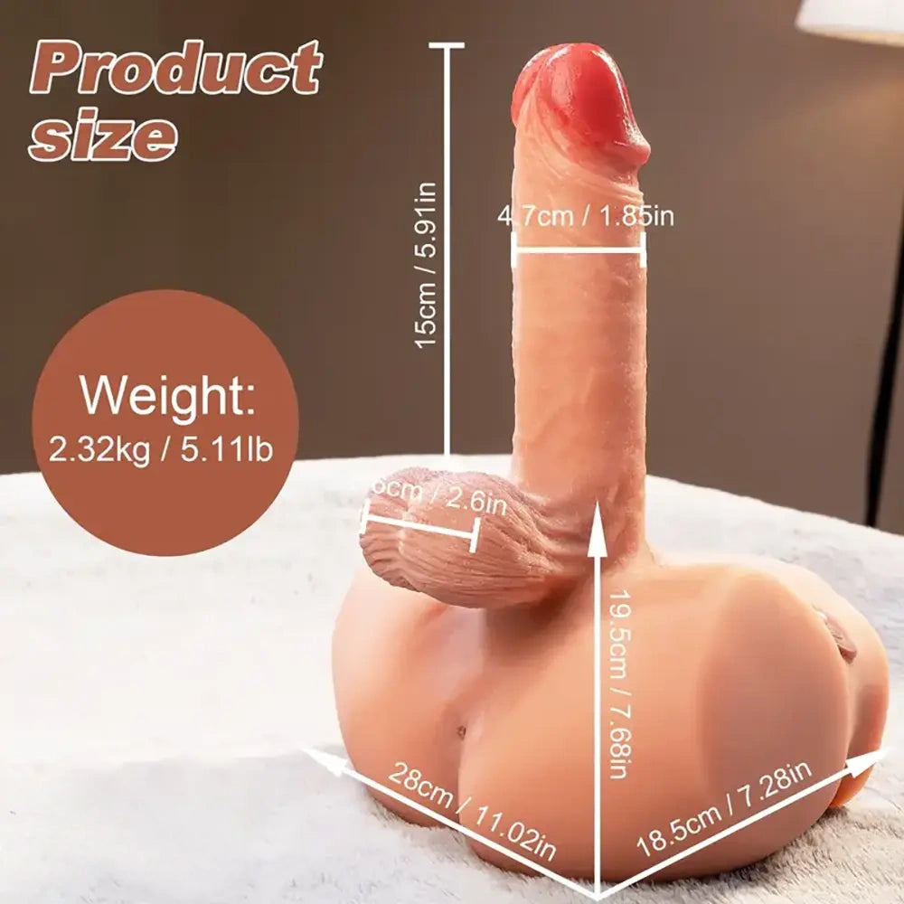 5.91in Silicone Thrusting Vibrating Dildo With Automatic Soft Sex Torso