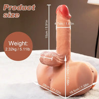 5.91in Silicone Thrusting Vibrating Dildo With Automatic Soft Sex Torso