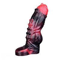 5.91in Silicone Vibrating Dog Tentacle Cock Sleeve Knot Dildo With Cock Ring