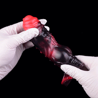 5.91in Silicone Vibrating Dog Tentacle Cock Sleeve Knot Dildo With Cock Ring