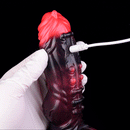5.91in Silicone Vibrating Dog Tentacle Cock Sleeve Knot Dildo With Cock Ring