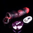 5.91in Silicone Vibrating Dog Tentacle Cock Sleeve Knot Dildo With Cock Ring