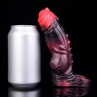 5.91in Silicone Vibrating Dog Tentacle Cock Sleeve Knot Dildo With Cock Ring