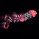 5.91in Silicone Vibrating Dog Tentacle Cock Sleeve Knot Dildo With Cock Ring