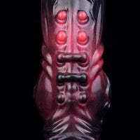 5.91in Silicone Vibrating Dog Tentacle Cock Sleeve Knot Dildo With Cock Ring