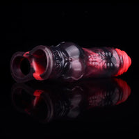 5.91in Silicone Vibrating Dog Tentacle Cock Sleeve Knot Dildo With Cock Ring