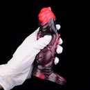 5.91in Silicone Vibrating Dog Tentacle Cock Sleeve Knot Dildo With Cock Ring