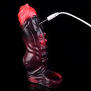 5.91in Silicone Vibrating Dog Tentacle Cock Sleeve Knot Dildo With Cock Ring