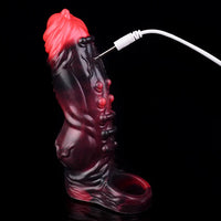 5.91in Silicone Vibrating Dog Tentacle Cock Sleeve Knot Dildo With Cock Ring