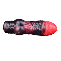 5.91in Silicone Vibrating Dog Tentacle Cock Sleeve Knot Dildo With Cock Ring
