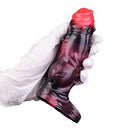 5.91in Silicone Vibrating Dog Tentacle Cock Sleeve Knot Dildo With Cock Ring