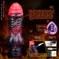 5.91in Silicone Vibrating Dog Tentacle Cock Sleeve Knot Dildo With Cock Ring
