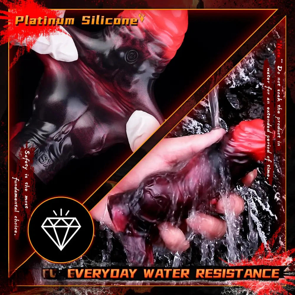 5.91in Silicone Vibrating Dog Tentacle Cock Sleeve Knot Dildo With Cock Ring