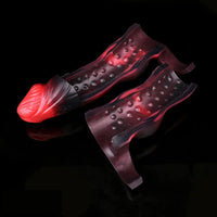 5.91in Silicone Vibrating Dog Tentacle Cock Sleeve Knot Dildo With Cock Ring