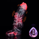 5.91in Silicone Vibrating Dog Tentacle Cock Sleeve Knot Dildo With Cock Ring