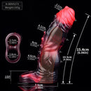 5.91in Silicone Vibrating Dog Tentacle Cock Sleeve Knot Dildo With Cock Ring
