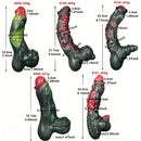 5.94in 7.4in 8.54in 9.13in 9.17in Fantasy Silicone Monster Dildo