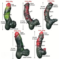 5.94in 7.4in 8.54in 9.13in 9.17in Fantasy Silicone Monster Dildo