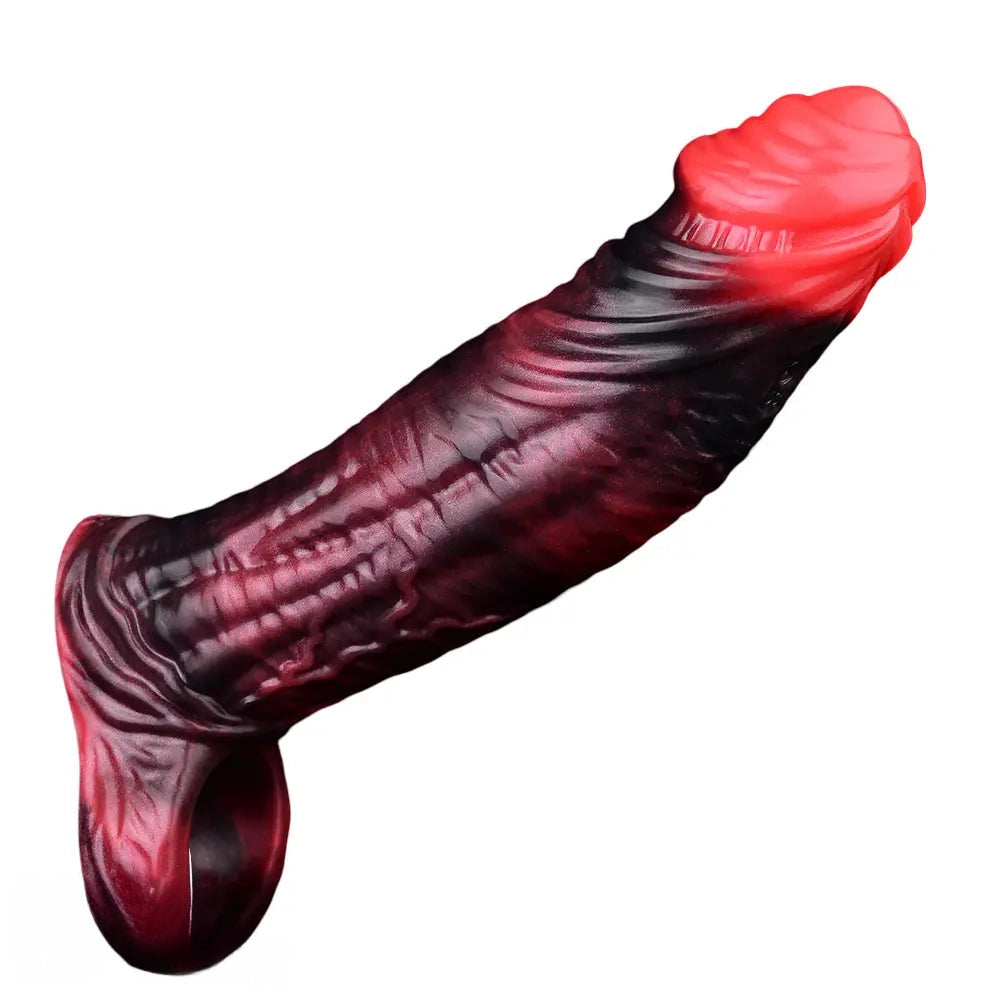 5.98in 7.09in Silicone Cock Sleeve Soft Vibrating Uncut Hollow Dildo For Sex