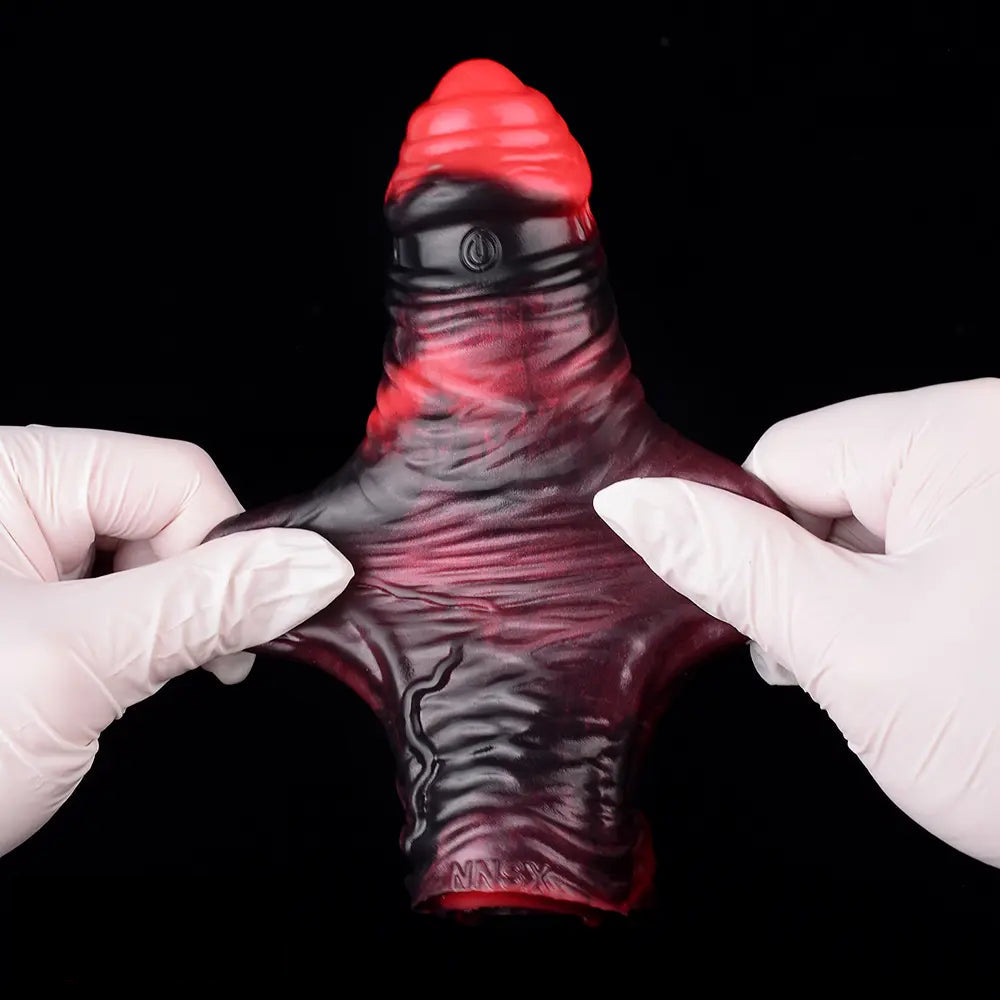 5.98in 7.09in Silicone Cock Sleeve Soft Vibrating Uncut Hollow Dildo For Sex
