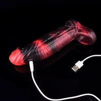5.98in 7.09in Silicone Cock Sleeve Soft Vibrating Uncut Hollow Dildo For Sex