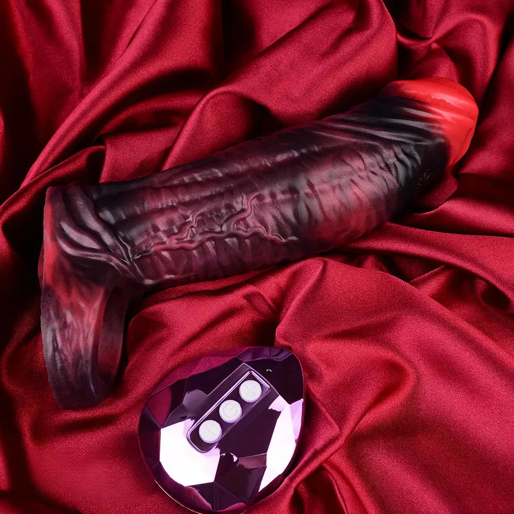5.98in 7.09in Silicone Cock Sleeve Soft Vibrating Uncut Hollow Dildo For Sex