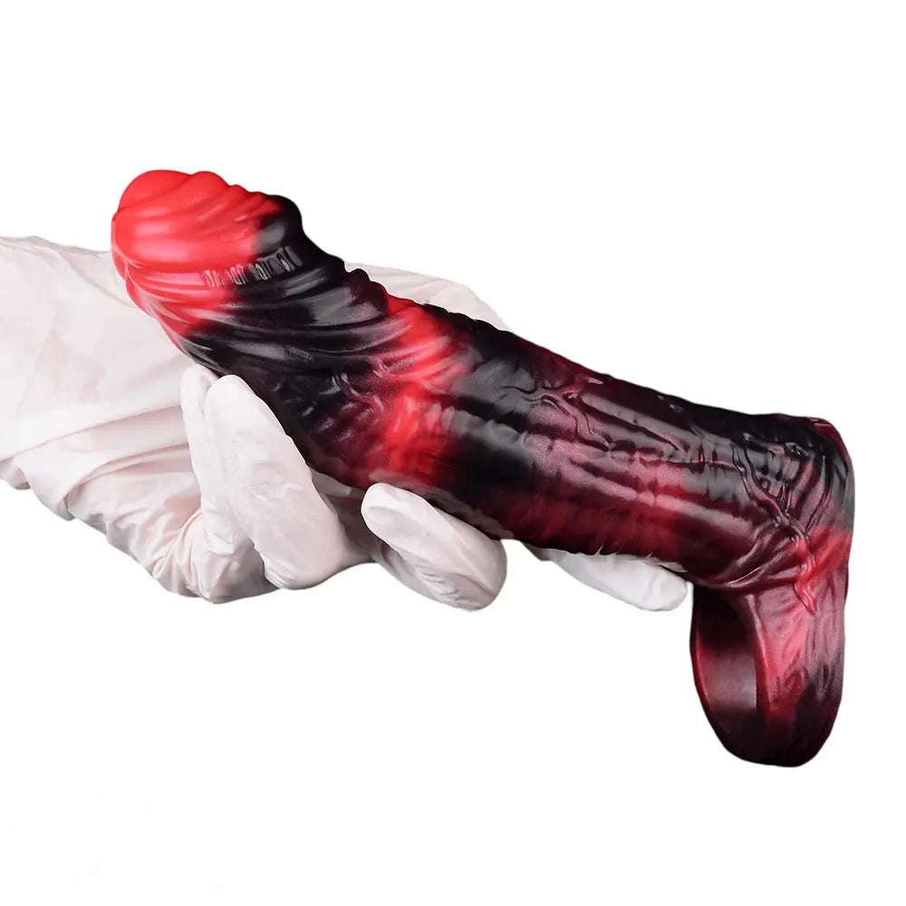 5.98in 7.09in Silicone Cock Sleeve Soft Vibrating Uncut Hollow Dildo For Sex