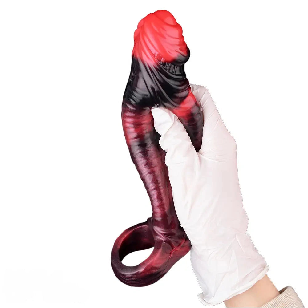 5.98in 7.09in Silicone Cock Sleeve Soft Vibrating Uncut Hollow Dildo For Sex