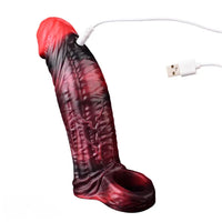 5.98in 7.09in Silicone Cock Sleeve Soft Vibrating Uncut Hollow Dildo For Sex