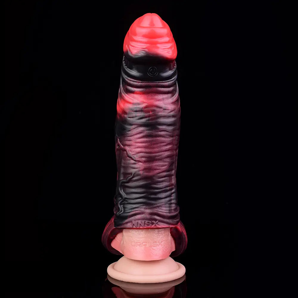 5.98in 7.09in Silicone Cock Sleeve Soft Vibrating Uncut Hollow Dildo For Sex