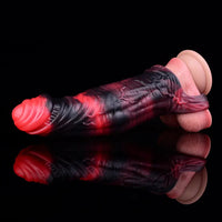 5.98in 7.09in Silicone Cock Sleeve Soft Vibrating Uncut Hollow Dildo For Sex