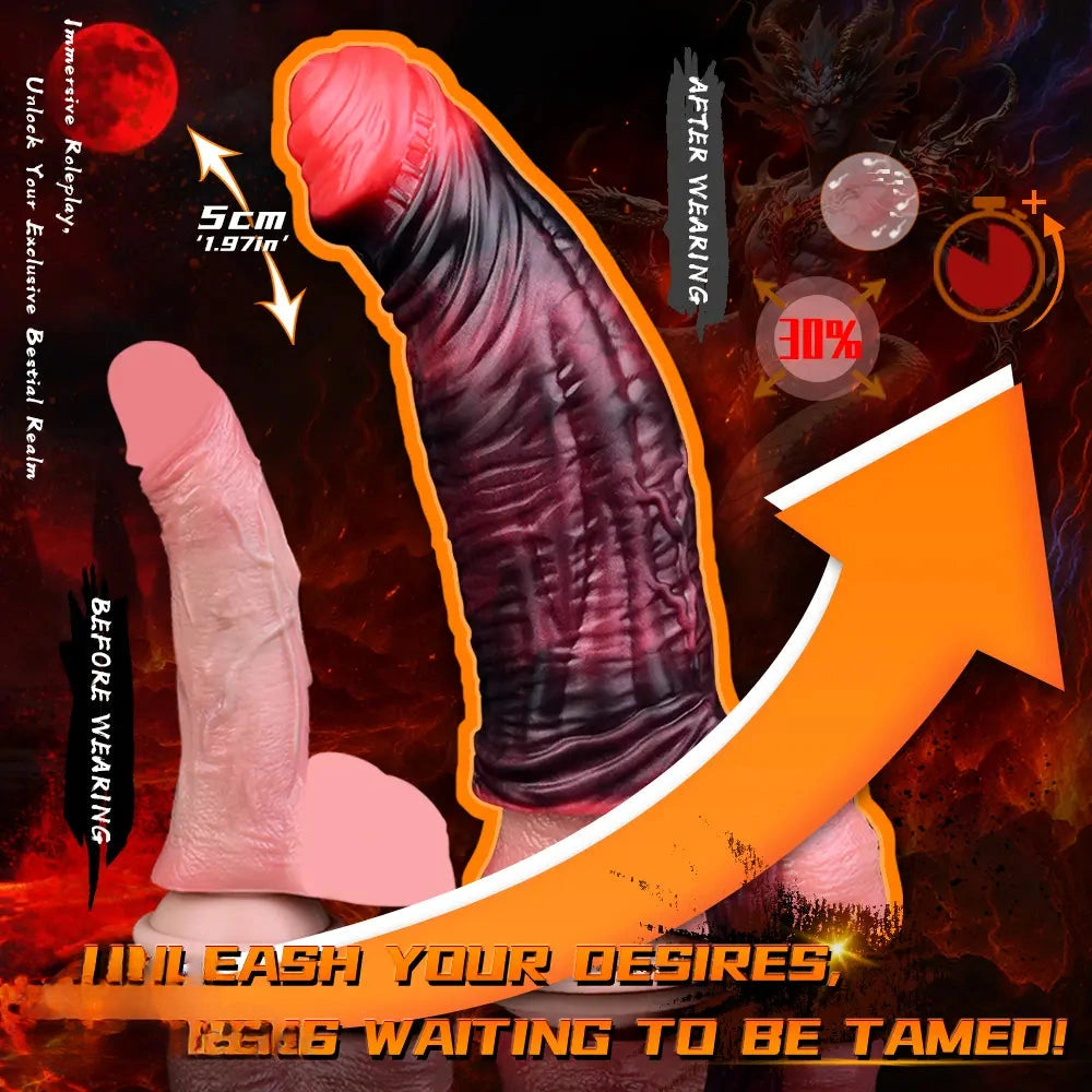 5.98in 7.09in Silicone Cock Sleeve Soft Vibrating Uncut Hollow Dildo For Sex