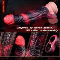 5.98in 7.09in Silicone Cock Sleeve Soft Vibrating Uncut Hollow Dildo For Sex
