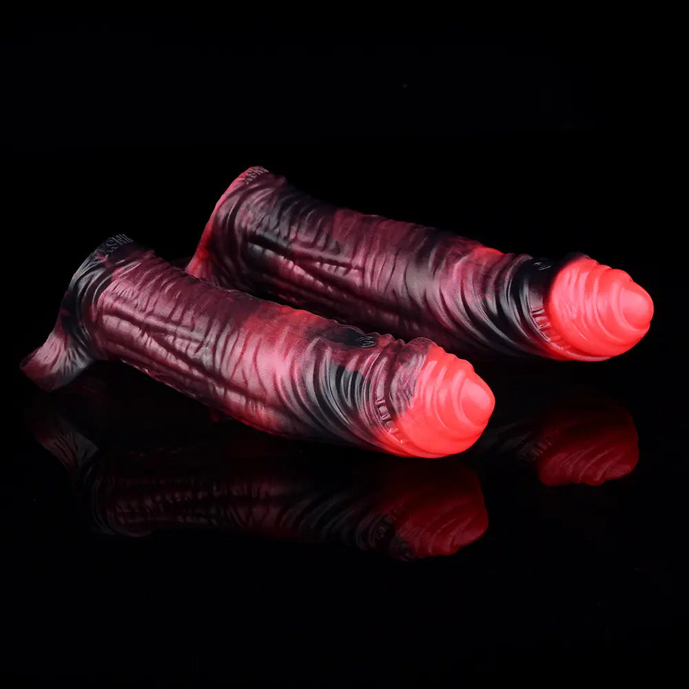 5.98in 7.09in Silicone Cock Sleeve Soft Vibrating Uncut Hollow Dildo For Sex