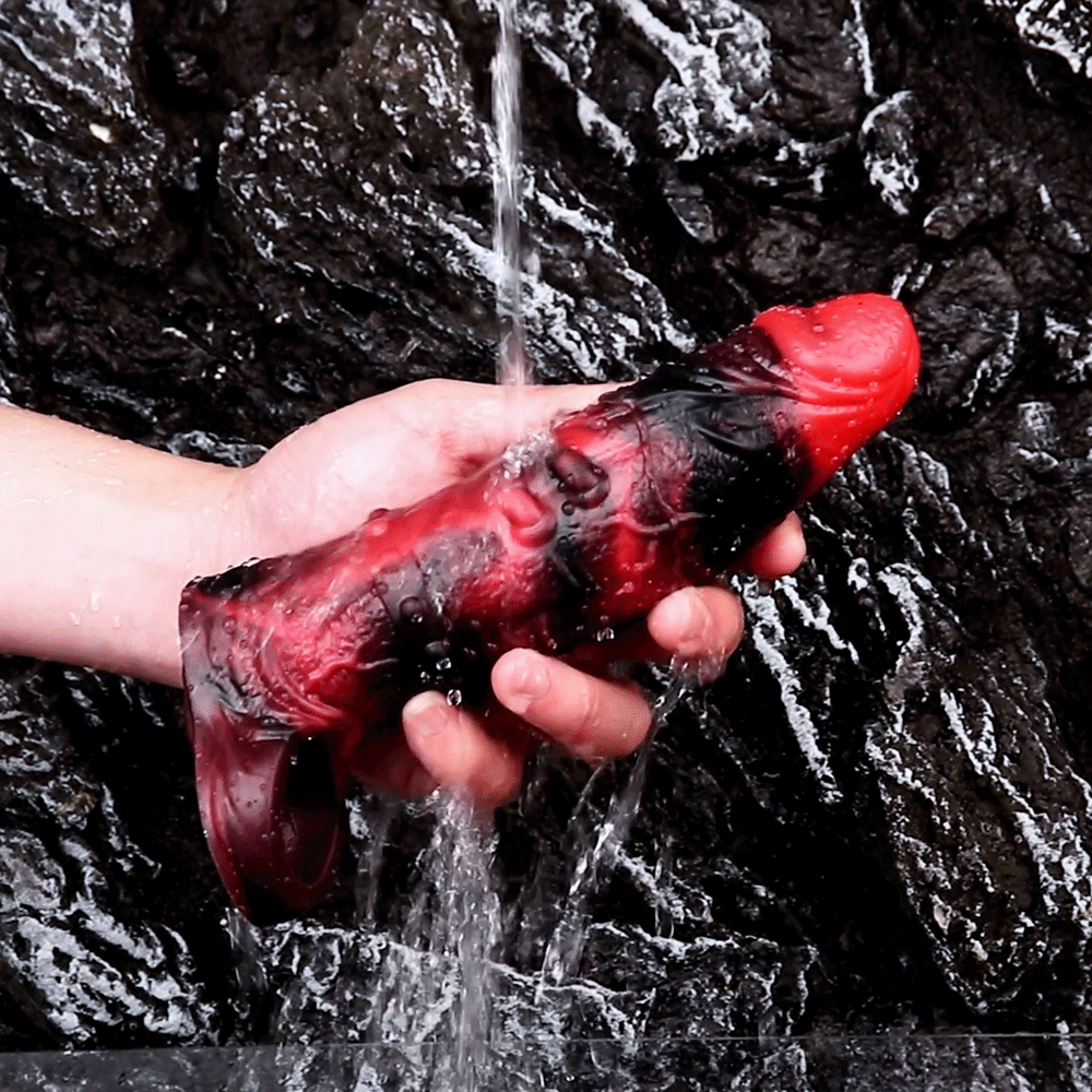 5.98in 7.09in Silicone Cock Sleeve Spiked Hollow Vibrating Fantasy Dildo