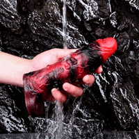 5.98in 7.09in Silicone Cock Sleeve Spiked Hollow Vibrating Fantasy Dildo