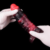 5.98in 7.09in Silicone Cock Sleeve Spiked Hollow Vibrating Fantasy Dildo