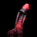 5.98in 7.09in Silicone Cock Sleeve Spiked Hollow Vibrating Fantasy Dildo