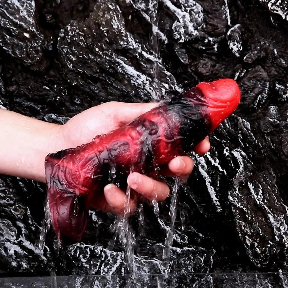 5.98in 7.09in Silicone Cock Sleeve Spiked Hollow Vibrating Fantasy Dildo