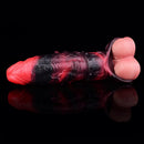 5.98in 7.09in Silicone Cock Sleeve Spiked Hollow Vibrating Fantasy Dildo