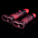 5.98in 7.09in Silicone Cock Sleeve Spiked Hollow Vibrating Fantasy Dildo