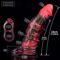 5.98in 7.09in Silicone Cock Sleeve Spiked Hollow Vibrating Fantasy Dildo