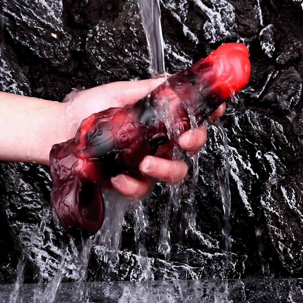 5.98in 7.09in Silicone Tentacle Cock Sleeve Knot Vibrating Hollow Female Dildo