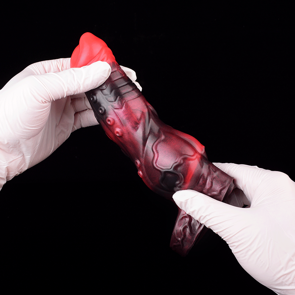 5.98in 7.09in Silicone Tentacle Cock Sleeve Knot Vibrating Hollow Female Dildo