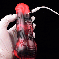 5.98in 7.09in Silicone Tentacle Cock Sleeve Knot Vibrating Hollow Female Dildo