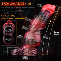 5.98in 7.09in Silicone Tentacle Cock Sleeve Knot Vibrating Hollow Female Dildo